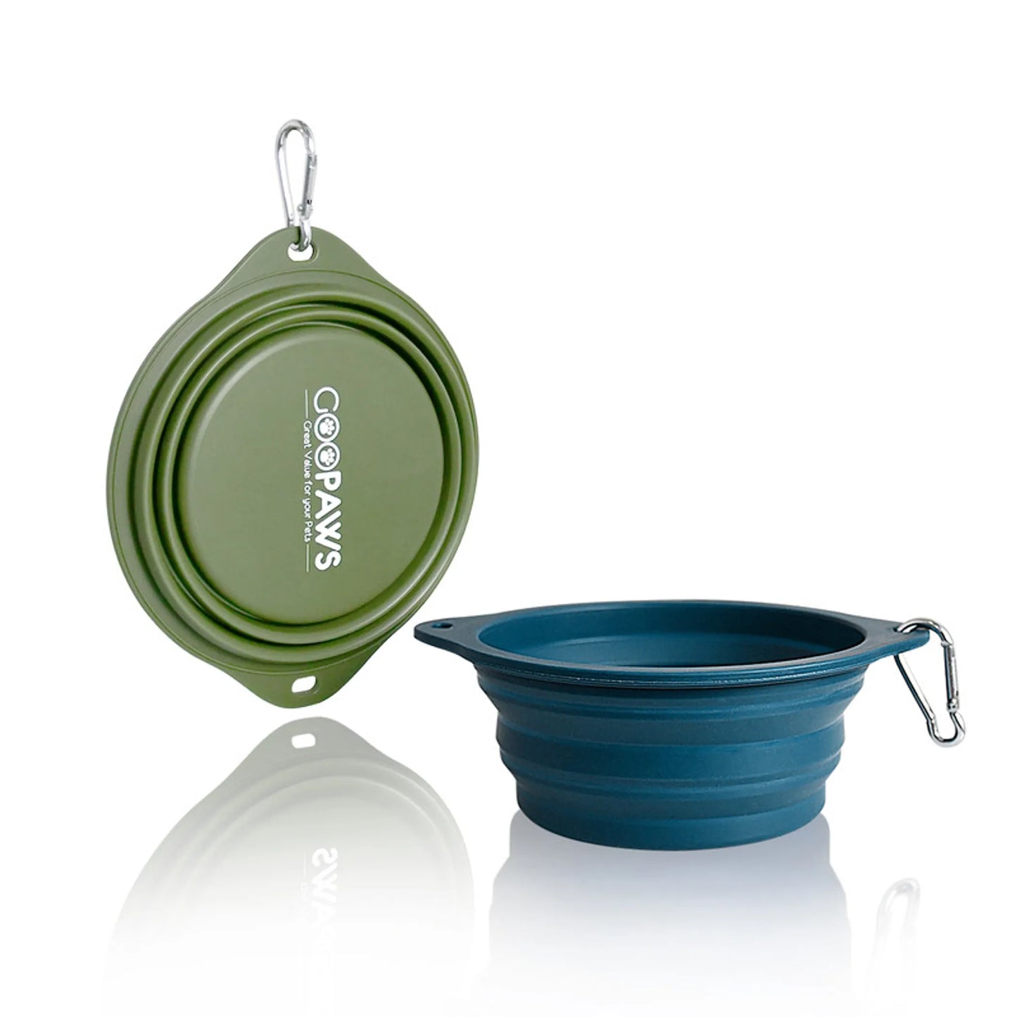 GOOPAWS Silicone Non-Skid Travel Cat & Dog Bowl, 2 count