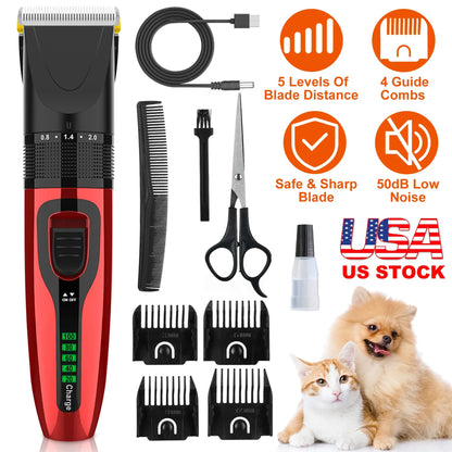 Pet Grooming Kit Rechargeable Cordless