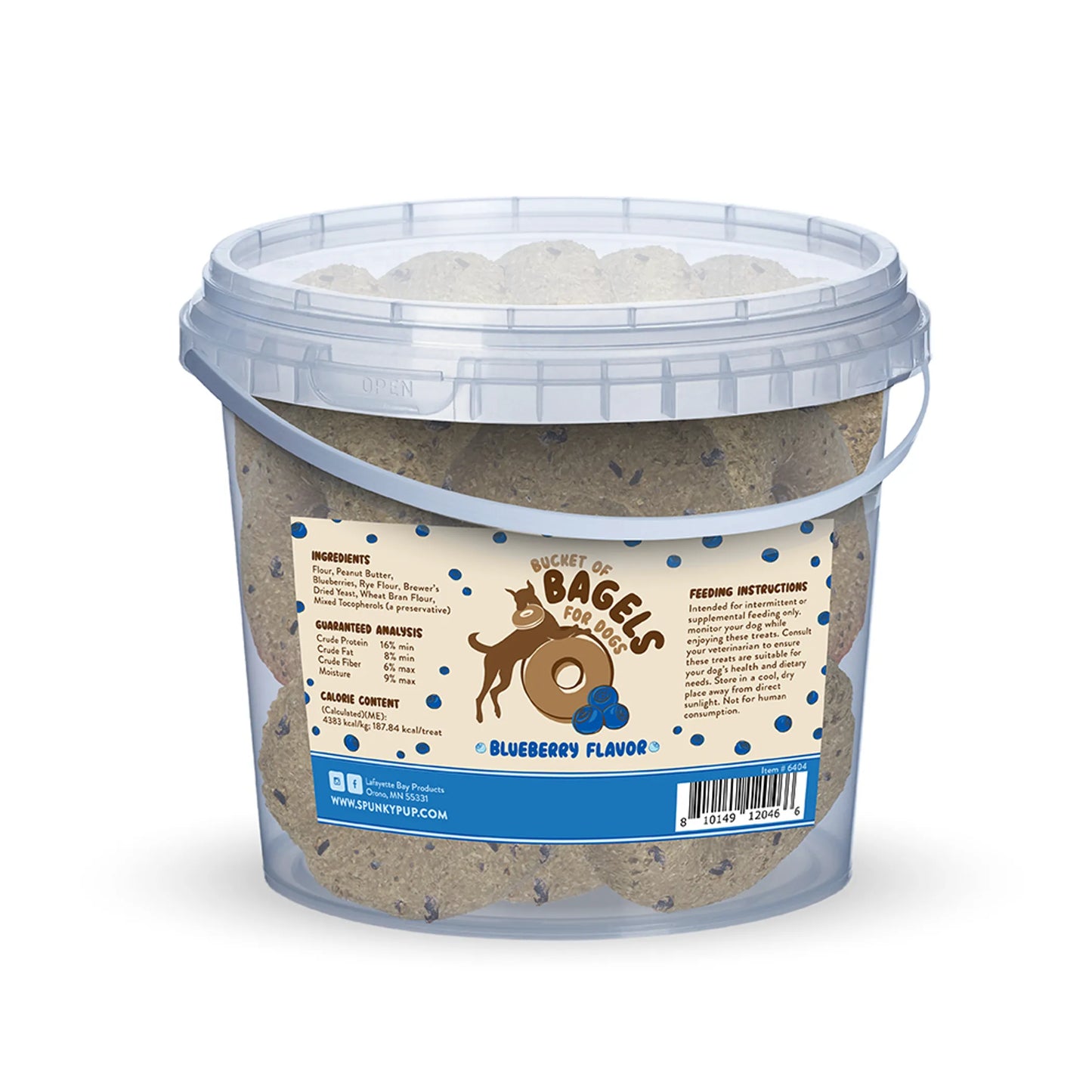 Bucket of Bagels, Dog Treats, Blueberry, 3 lbs